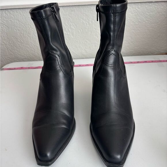 Steve Madden Alecia Western Booties Block Heel Pointed Toe - Picture 10 of 12